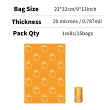 Pet rhythm 630 túi đựng chất thải cho chó có mùi hương cam quýt - Kích thước cực lớn 13"X9" (20cm x 23cm), chống rò rỉ, có hộp đựng, thích hợp cho chó đi dạo và vệ sinh cho mèo. - Xem 14