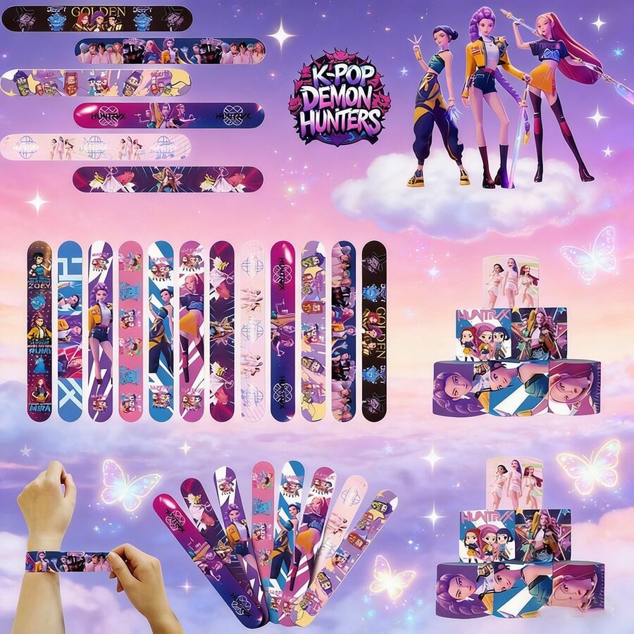 24件/套 KPOP 女巫卡通按扣手环，KPOP 派对用品，动漫主题派对礼品，婚礼/生日派对礼物（款式随机） - 彩色 - 查看 1
