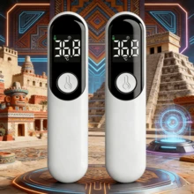 2PCS Artículos domésticos esenciales:Pulsovital Termómetro Digital Infrarriojo De Alta Precisión Con Pantalla Led Para Frente,oreja Y Cuerpo,profesional Recargable Usb,color Blanco - 2 piezas - Ver 1