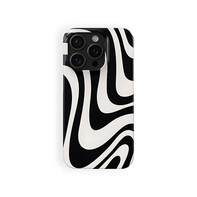 Capa para celular com estampa ondulada preta estilo Y2K/Dopamine - Compatível com iPhone 17, 16, 15, 14, 13, 12, 11 Pro Max, Galaxy S25, S24 Ultra e outros modelos.