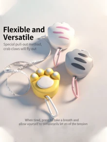 2m/6,6 pies Cinta métrica retráctil con diseño de pata de gato, regla de doble cara con herramienta de medición y bola de masaje con liberación de presión, adecuada para medición corporal, costura y manualidades - Cinta métrica portátil de descompresión Cat Paw - Ver 2