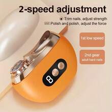 2-In-1 Smart Electric Nail Care Kit, Nail Clipper & Grinder, USB Rechargeable With 500mAh Li-Polymer Battery, Protective, Polishing And Lighting Functions, Ideal For Trimming, Grinding, Buffing And Shaping Nails - Multicolor - View 5