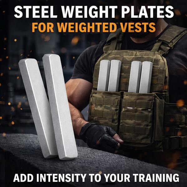 8Pcs Steel Plates For Weighted Vest, Round Head Strength Training Weight Plates For Running, Jogging, Cardio And Workout Training