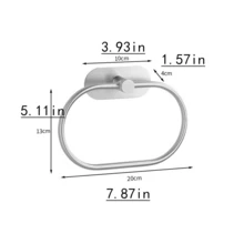 1pc Stainless Steel Towel Bar, Bathroom Towel Rack Paper Towel Holder, Drill-Mounted Hooks, Multi-Function Storage Bar (1 Set) (4 Pieces Set) - Silver - View 10