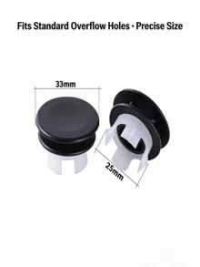 Universal Bathroom Sink Overflow Hole Cover, Round Anti-Leak Anti-Clogging Sink Overflow Hole Decorative Cover - Silver - View 7