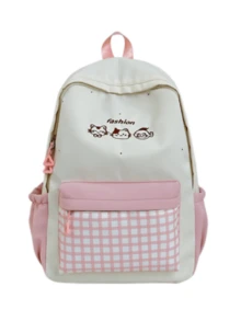 New Arrival High-Quality Fresh & Sweet Cute Plaid Backpack, Large Capacity Lightweight Commuter Backpack - Multicolor - View 8