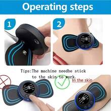 AXH EMS Electric Neck Massager, Mini Neck And Back Stimulating Massage Patch - Black - View 6