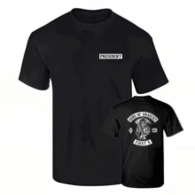BCC Premium T-Shirt Sons Of Anarchy, 100% Cotton, 190 G, Short Sleeve, Made In Spain, High-Quality Print, Comfortable Fit For Fall/Winter 23, Ideal For Casual Wear, Customizable T-Shirts - 黑色 - 查看 1