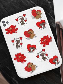 1pc Cute Dog Cartoon Pattern Painted Protective Case, Suitable For Anti-Drop Tablet Cover - Multicolor - View 3