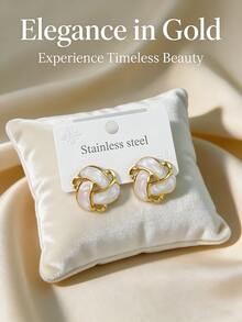 Hoa tai vàng bản lớn dành cho nữ, hoa tai hình bầu dục màu đen kiểu retro, trang sức độc đáo và thời trang với thiết kế cá tính, phong cách tối giản, họa tiết hình học đan xen với hoa tai dáng dài tráng men vàng. Hoa tai đính đá hình hoa sáng bóng đặc biệt. Thích hợp cho nữ giới đeo. 1 đôi / 2 đôi. - G403-G404 - Xem 4