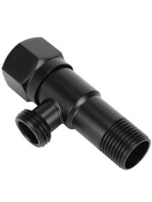 3/4英寸黑色三角阀，加厚防爆马桶进水阀，截止阀，防漏，适用于热水器 - 一出角閥 - 查看 10