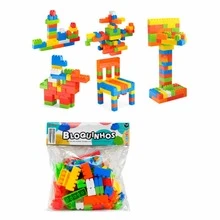 Children's Building Block Set, 40 Pieces, Educational, Interlocking Design - Multifärgad - Visa 3