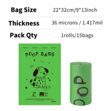 100% Plant-Based Dog Poop Bags, 13 In * 9 In, Dog Poop Bags, ASTM D6400 & EN 13432 Compliant, Dog Poop Bags Rolls, Poop Bags For Dogs , Dog Toilet Bag, Super Thick 100% Leakproof, Dog Waste Bag - View 19