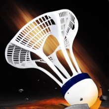 2 piezas/paquete Volantes de bádminton resistentes al viento de nailon, 2 piezas de paquete de pelotas de entrenamiento de bádminton de plástico a prueba de viento, duradero - Multicolor - Ver 6