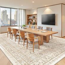 Washable Thin Carpet, Suitable For Living Room & Bedroom, Non-Slip Backing, Home Decor Large Size Carpet (Beige/Light Brown) - 2 - View 2