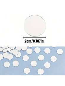 100 Mini Acrylic Round Mirror Stickers - Self-Adhesive, Tear-And-Stick, Ideal For DIY Crafts, Wall Decor, Jewelry Making - Transparent Mosaic Tile Effect Room Decor Personalized Stickers - 100 Circles - View 2