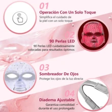 CASALIVA Máscara Led Facial De 7 Colores Dispositivo De Terapia De Luz Facial Terapia De Luz Roja Se Adapta A Todo Tipo De Piel Reduce Manchas Elimina Arrugas Másca - Multicolor - Ver 4