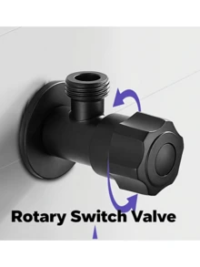 3/4英寸黑色三角阀，加厚防爆马桶进水阀，截止阀，防漏，适用于热水器 - 一出角閥 - 查看 6