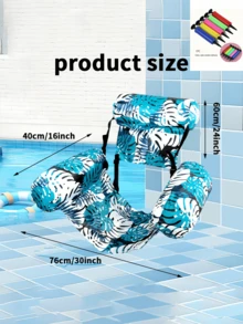 Hamaca inflable para piscina: Una silla de ocio estampada para adultos - Perfecta para vacaciones, fiestas y relajación. Esta hamaca para exteriores es un elemento esencial para la playa y la piscina, ideal para fotos, juegos acuáticos, relajarse y entretenimiento. ¡Un verdadero imprescindible para la playa! - flotador inflable - Ver 9