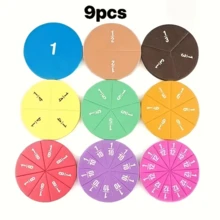 1pc EVA Educational Tool For Teaching Fractions - 9pcs Set Auxiliary Display Addition And Subtraction, Scientific Learning Model - Multicolor - View 2