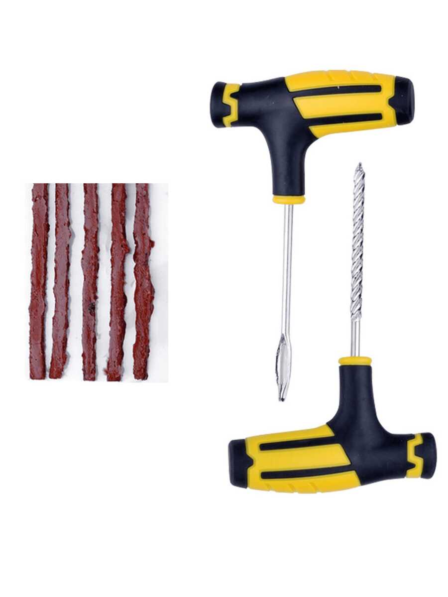 1件套快速轮胎修理工具套装，摩托车/电动自行车/汽车轮胎穿孔修理工具，以及快速无内胎轮胎修补工具 - 基礎套裝-B - 查看 1