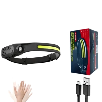 Rechargeable Headlamp, 230° Wide Beam LED Headlight, 400 Lumens Super Bright, Waterproof Headlamp, Suitable For 5 Modes: Running, Fishing, Hiking, Camping, Etc. Rechargeable Headlamp With 230° Wide Beam Dual Beam, Sensor LED Headlight, Adjustable & Rechargeable Headlamp, Forehead Lamp, Adult Running Headlamp, Helmet-Mounted Headlight