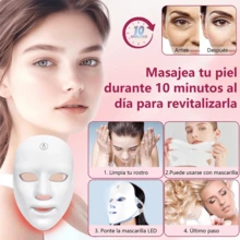 CASALIVA Máscara Led Facial De 7 Colores Dispositivo De Terapia De Luz Facial Terapia De Luz Roja Se Adapta A Todo Tipo De Piel Reduce Manchas Elimina Arrugas Másca - Multicolor - Ver 9
