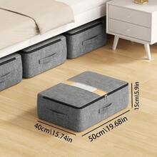 1pc Large Rectangular Under-Bed Storage Bag, 4 Sizes Available, See-Through, With Handles, Grey, Waterproof, Multi-Purpose Organizer Box, Suitable For Bedroom Decor, Boxes, Cabinets, Outdoor Storage Racks, Christmas Decorations, Affordable Christmas Gift - Dark Grey - View 7
