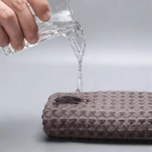 1 pieza Toalla de textura de gofre ultra suave, azul - Azul Marino - Ver 3