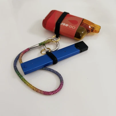 7-In-1 Vape Accessory Set, Portable Anti-Lost Cigarette Case Charm Wristlet With 6pcs Silicone Rings For Vape Devices, Gift Ideas