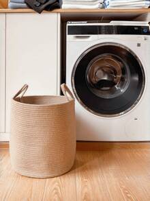 1 Giỏ đựng đồ giặt gấp gọn có tay cầm, giỏ đựng đồ đa năng dung tích lớn, có màu vàng và trắng, thích hợp để đựng quần áo, chăn, đồ chơi, đồ dùng ngày lễ, đồ trang trí nhà cửa, sử dụng được trong phòng giặt, phòng tắm, phòng ngủ, phòng khách, hành lang, v.v. - Xem 2