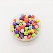 10/100pcs 10mm Acrylic Round Spacer Beads - Multicolor Star Shaped Round Hole Decorative Beads, Suitable For DIY Jewelry Making, Bracelets, Necklaces, Keychains, Necklace Decorations, Interesting Design With Glossy Effect - Multicolor - View 5