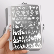 美甲印花板，火焰图案印花板，美甲装饰印花模板，美甲印花板，美甲印花工具 - 黃色 - 查看 11