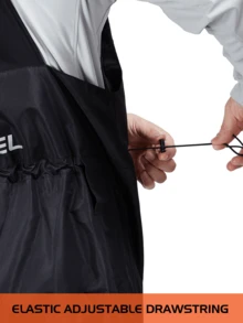 RODEEL Men's Outdoor Waterproof Work Jacket With Adjustable Shoulder Straps And Chest Pockets, Durable And Abrasion-Resistant, Suitable For Hiking, Fishing, Boating, Construction, Gardening And Landscaping - Black - View 5