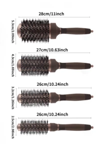 1 lược cuốn tóc, lược uốn tóc bằng nylon với ống nhôm, lược cuốn tóc bằng gốm và nhôm, lược uốn tóc bằng khí nén với ống nhôm, lược tròn tạo kiểu tóc chuyên nghiệp, thích hợp cho tóc xoăn - Bộ dụng cụ tạo kiểu tóc - Nhiều màu - Xem 4