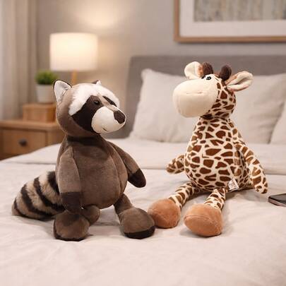 15cm/25cm Forest Animal Plush Toy Dolls, Soft And Fluffy Stuffed Animals, Lion/Raccoon/Fox, Perfect Room Decoration, Classroom Decoration, Bag Decoration, Car Decoration, Party Decoration, Special Gift For Children's Birthday, Halloween, Thanksgiving, Christmas Party