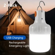 2 piezas Luz nocturna recargable por USB, 3 modos, con función de batería portátil y linterna, adecuada para el hogar, dormitorio, estudio, iluminación de emergencia para camping, luz nocturna para dormitorio - Paquete de 2 - Ver 5