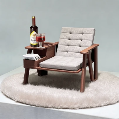 1:12 Dollhouse Chair Red Wine Decor, Miniature Micro Model, Mini Home Decor, Bonsai Landscape Prop, Desktop Stress Relief Decor, BJD Photography Prop, Creative Birthday Party Christmas Gift