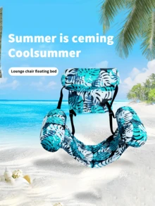 Hamaca inflable para piscina: Una silla de ocio estampada para adultos - Perfecta para vacaciones, fiestas y relajación. Esta hamaca para exteriores es un elemento esencial para la playa y la piscina, ideal para fotos, juegos acuáticos, relajarse y entretenimiento. ¡Un verdadero imprescindible para la playa! - flotador inflable - Ver 7