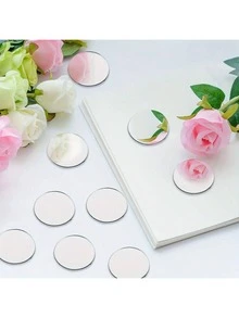 100 Mini Acrylic Round Mirror Stickers - Self-Adhesive, Tear-And-Stick, Ideal For DIY Crafts, Wall Decor, Jewelry Making - Transparent Mosaic Tile Effect Room Decor Personalized Stickers - 100 Circles - View 4