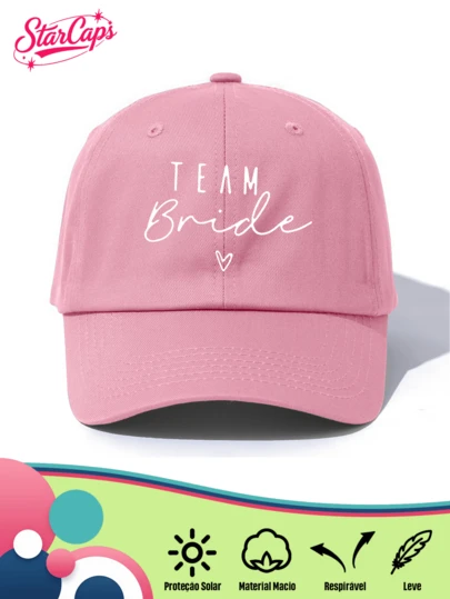1 pezzo Cappellino da baseball classico da donna - "TEAM Br*De" con grafica a cuore - Disponibile in più colori - Cappello da sole regolabile a basso profilo per addio al nubilato, festa di nozze e regalo di matrimonio
