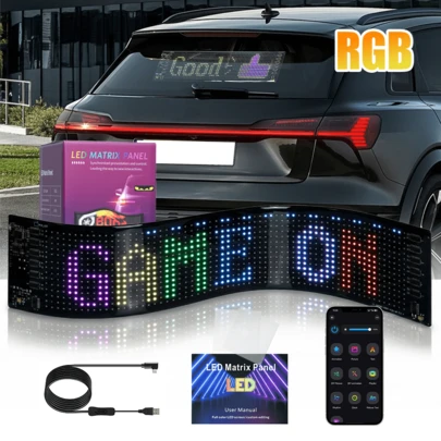 柔性LED车窗灯，霓虹灯，蓝牙APP控制，AI恶魔眼车贴，节日装饰氛围灯