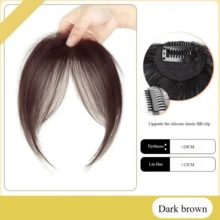 Flequillo recto de clip para mujer, flequillo francés, flequillo de clip para peluca, extensiones de cabello con flequillo invisible natural para uso diario - Multicolor - Ver 10