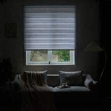 VENECIA Persiana Enrollable Tipo Cortina Roller Duo en 4 tamaños diferentes 80cmx180cm, 100x180cm, 120x180cm y 150x180cm , Diseño Moderno con Filtro de Luz y Privacidad, Disponible en Colores Blanco y Gris Ideal para Hogar u Oficina. - gris - Ver 5