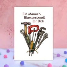 1pc Creative Tool Bouquet Greeting Card Father's Day Card – Retro Design, Ideal Father's Day Present For Handyman Dad, Unique DIY Lover Gift, Vintage Workshop Decor - One Size Fits All - View 6