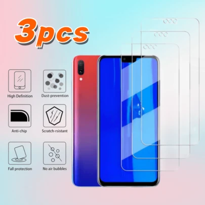 3片装高清手机屏幕保护膜，兼容华为P Smart 2021、荣耀90 Lite/X9/X9 5G/X8A/X8A 5G/X8/X7B/Magic4 Lite/50 SE、Y7A/P40 Lite 5G/P40 Lite/P40 Lite E/Nova 7i/Nova 5i/Nova 5T/Y7p/Y9S/荣耀9X/荣耀9X Pro/Y9 Prime (2019)/Y9A/畅享20 Plus/Y9s/Nova 8i、荣耀X8b/9X/50 Lite/9X Lite/8X等机型。强力保护，易于安装，高清晰度，无气泡。