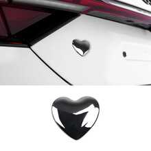 1pc Silver 3D Metal Heart-Shaped Car Sticker, Personalized Metal Car Sticker, Creative Love Heart Standard Tail Sticker - A - View 2
