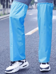 1 buah Pelindung Sepatu Lipat Portabel Tahan Air, Celana Hujan Kain Oxford Penutup Penuh, Penutup Resleting Penuh, Manset Elastis & Desain Kaki Meruncing, Cocok Untuk Bersepeda & Mendaki (Tahan Angin Berkualitas Tinggi), Unisex, Penutup Kancing - Satu ukuran cocok untuk semua - View 4