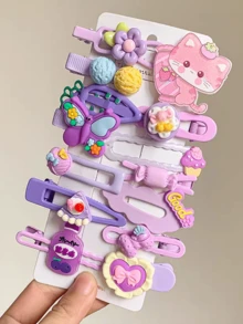 14个可爱卡通熊发夹，刘海夹，发饰 - 彩色 - 查看 8