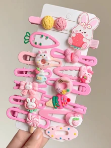 14个可爱卡通熊发夹，刘海夹，发饰 - 彩色 - 查看 7